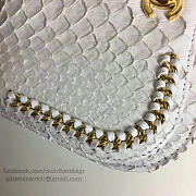 Chanel Snake Embossed Flap Shoulder Bag White A98774 20cm - 5