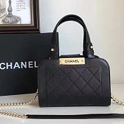 Chanel Small Label Click leather Shopping Bag Black A93731 20cm - 1