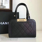 Chanel Small Label Click leather Shopping Bag Black A93731 20cm - 4