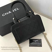 Chanel Small Label Click leather Shopping Bag Black A93731 20cm - 6