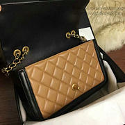 Chanel Quilted Lambskin Flap Bag Beige and Black A91365 25.5cm - 4