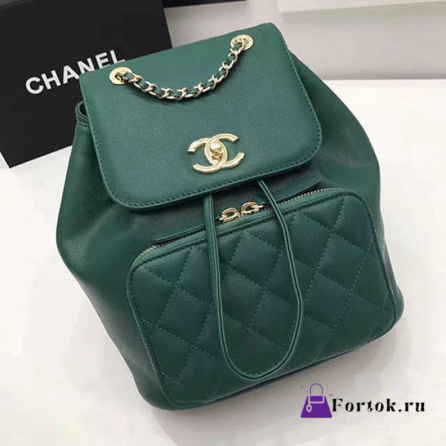 Chanel Grained Calfskin Backpack Green A93748 26cm - 1