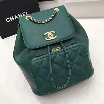 Chanel Grained Calfskin Backpack Green A93748 26cm