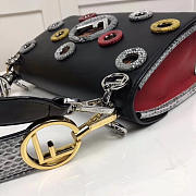 Fendi Kani Handbag Red and Black 0592 25cm - 3