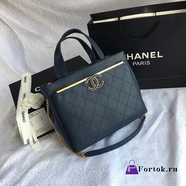 Chanel Small Shopping Bag Dark blue 57563 - 1