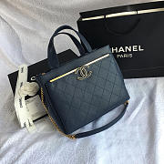 Chanel Small Shopping Bag Dark blue 57563 - 2