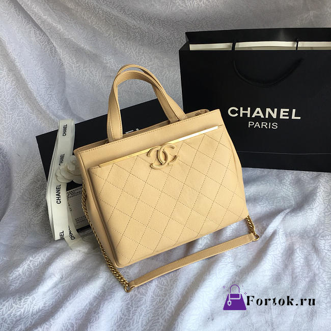 Chanel Small Shopping Bag Dark Apricot 57563 26cm - 1