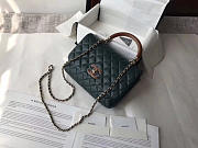 Chanel Flap Bag with Top Handle Mallard Green 21cm - 2