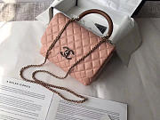 Chanel Flap Bag with Top Handle Pink 21cm  - 2