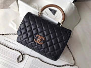 Chanel Flap Bag with Top Handle Black 21cm  - 2