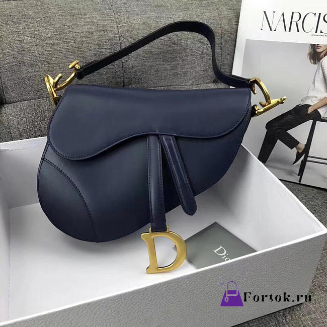 Dior Saddle Bag Original Leather blue M0446 26cm - 1