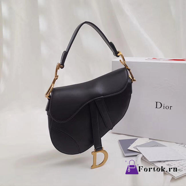 Dior Saddle Bag Original Leather Black M0446 26cm - 1