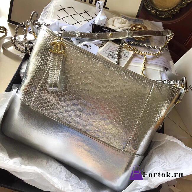 CHANEL'S GABRIELLE Hobo Bag Silver 28cm  - 1