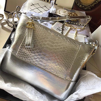 CHANEL'S GABRIELLE Hobo Bag Silver 28cm 