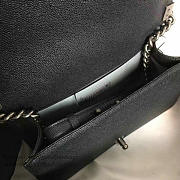 Chanel Medium Quilted Caviar Black Silver A13043 25cm - 6