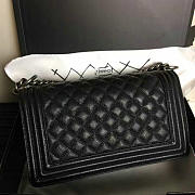 Chanel Medium Quilted Caviar Black Silver A13043 25cm - 2