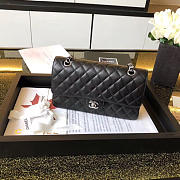 Chanel Caviar Lambskin Leather Flap Bag black sliver 25cm  - 1