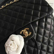 Chanel Quilted Lambskin Backpack Black Gold Hardware medium 28cm - 4