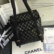 Chanel Quilted Lambskin Backpack Black Gold Hardware medium 28cm - 6