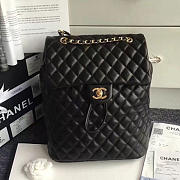 Chanel Quilted Lambskin Backpack Black Gold Hardware small 25cm - 1