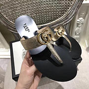GUCCI New Ladies Sandals Black Gold Belt  - 3