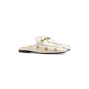 Gucci Women's Shoes White Embroidered Leather - 5