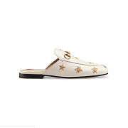 Gucci Women's Shoes White Embroidered Leather - 3