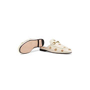 Gucci Women's Shoes White Embroidered Leather - 4