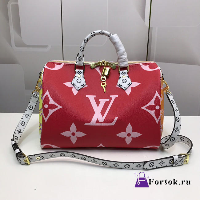 Louis Vuitton Speedy Handbag Red Color Matching 30cm - 1