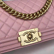 Chanel Quilted Caviar Medium Boy Bag Pink 25cm - 4