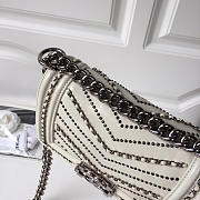 Chanel 2018 Wrinkled Calfskin White Silver Hardware 20cm - 5