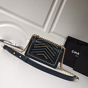 Chanel Wrinkled Flap Calfskin Black Gold Hardware 25cm - 5