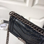 Chanel Boy Bag Wrinkled Calfskin Black Silver Hardware 20cm - 2