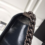 Chanel Boy Bag Wrinkled Calfskin Black Silver Hardware 20cm - 3