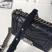 Chanel Boy Bag Wrinkled Calfskin Black Silver Hardware 20cm - 6