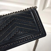 Chanel Boy Bag Wrinkled Calfskin Black Silver Hardware 20cm - 5