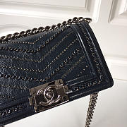 Chanel Boy Bag Wrinkled Calfskin Black Silver Hardware 20cm - 4