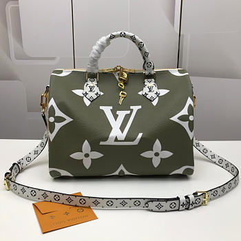 LOUIS VUITTON Speedy Handbag Green 30cm