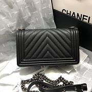 Chanel Boy Bag Leather Black Silver Hardware 25cm - 6