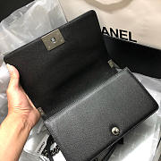 Chanel Boy Bag Leather Black Silver Hardware 25cm - 3