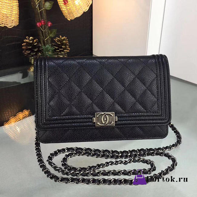 Chanel Woc Black Caviar Leather In Gold & Silver Hardware 19cm  - 1