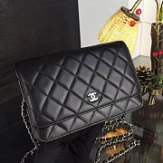 CHANEL WOC SHOULDER BAG Lambskin Gold&Silver Hardware 19cm - 4