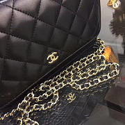 CHANEL WOC SHOULDER BAG Lambskin Gold&Silver Hardware 19cm - 6