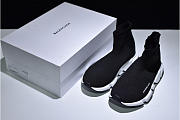 Balenciaga Speed Trainer Triple Black And White Shoes - 6