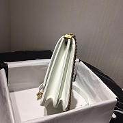 Boy Chanel Handbag White Gold Hardware Grained Calfskin 19.5cm  - 5