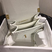 Boy Chanel Handbag White Gold Hardware Grained Calfskin 19.5cm  - 4