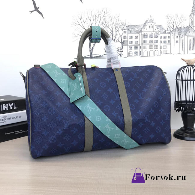 LOUIS VUITTON KEEPALL 45 Travel Bag Blue 45cm - 1