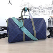 LOUIS VUITTON KEEPALL 45 Travel Bag Blue 45cm - 1