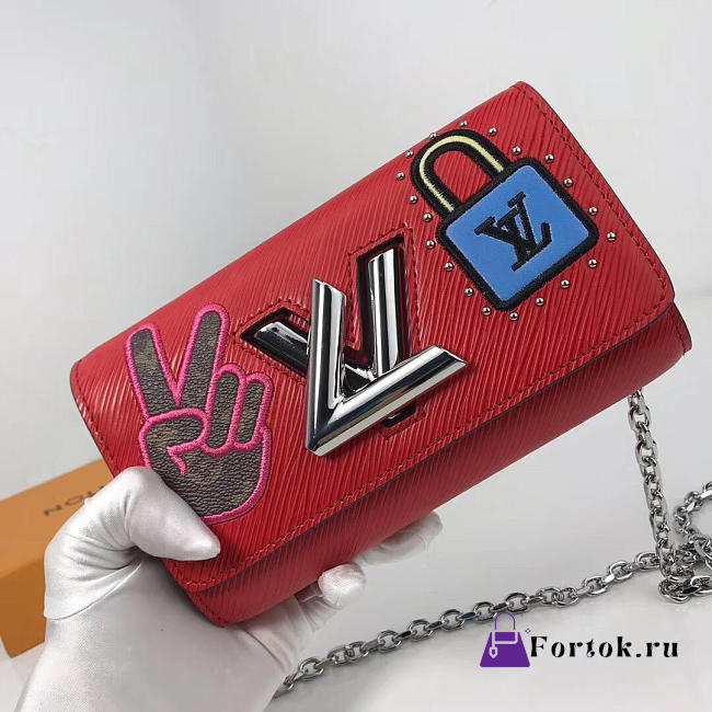 LOUIS VUITTON Stories series Twist Chain Wallet Red M63320 - 1