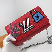 LOUIS VUITTON Stories series Twist Chain Wallet Red M63320 - 1